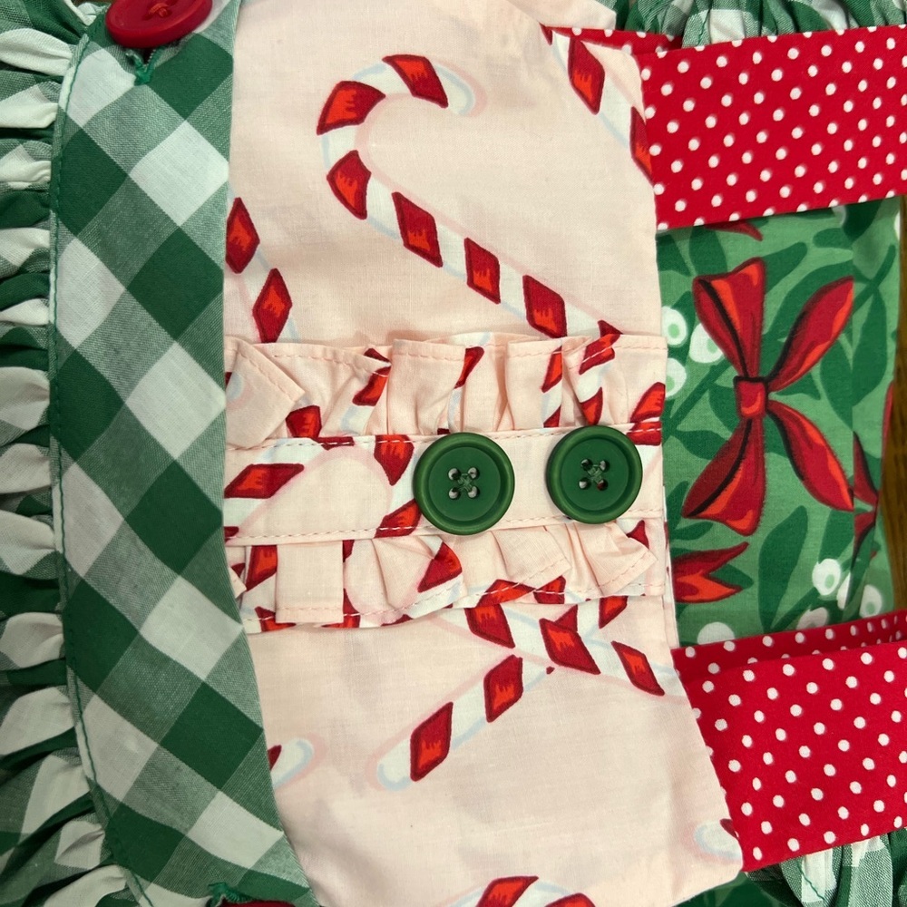 Tabitha Twinkle Candy cane apron  dress 3-4 - Picture 7 of 10